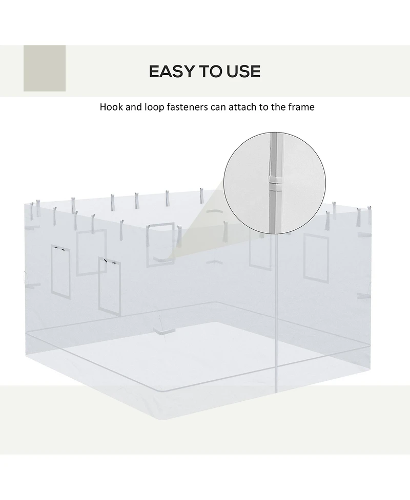 Outsunny Mesh Sidewalls for 10' x 10' Canopy Tent with 6 Windows,