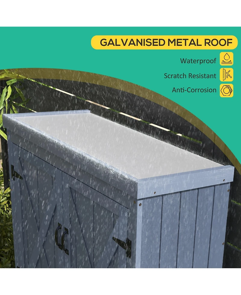 Outsunny Outdoor Storage Cabinet with Waterproof Metal Roof,