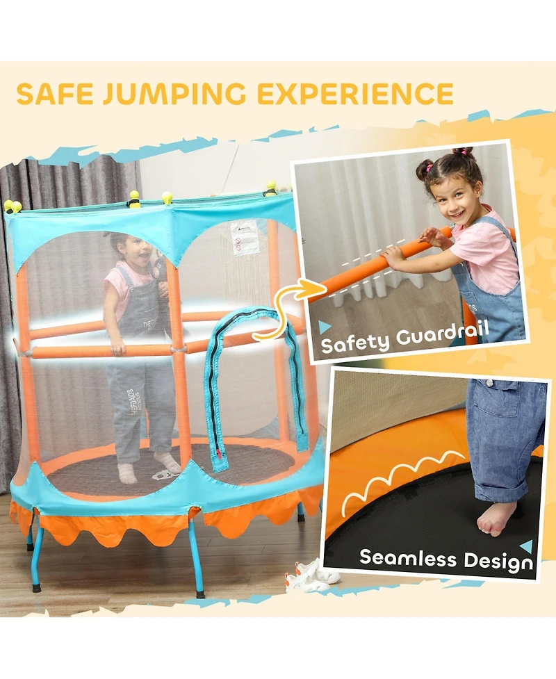 Qaba Trampoline for Kids, 4.6FT Mini Toddler Trampoline,