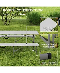 Outsunny 2 Pack 6 ft. Plastic Folding Benches,