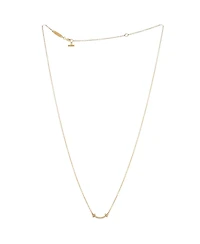 Pre-Owned Tiffany & Co. Mini T Smile Pendant Necklace 18K Gold with Diamonds