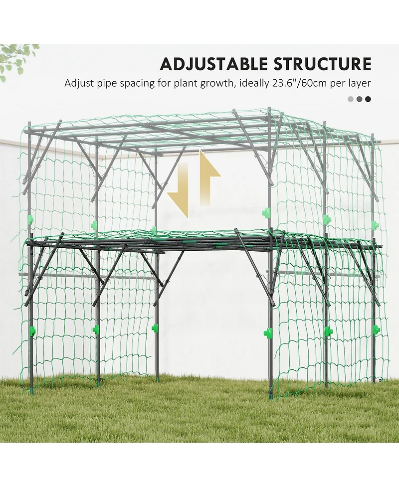Outsunny 7.3 Ft Tall Metal Garden Trellis for Climbing Plants,