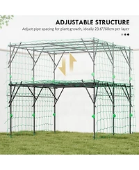 Outsunny 7.3 Ft Tall Metal Garden Trellis for Climbing Plants,