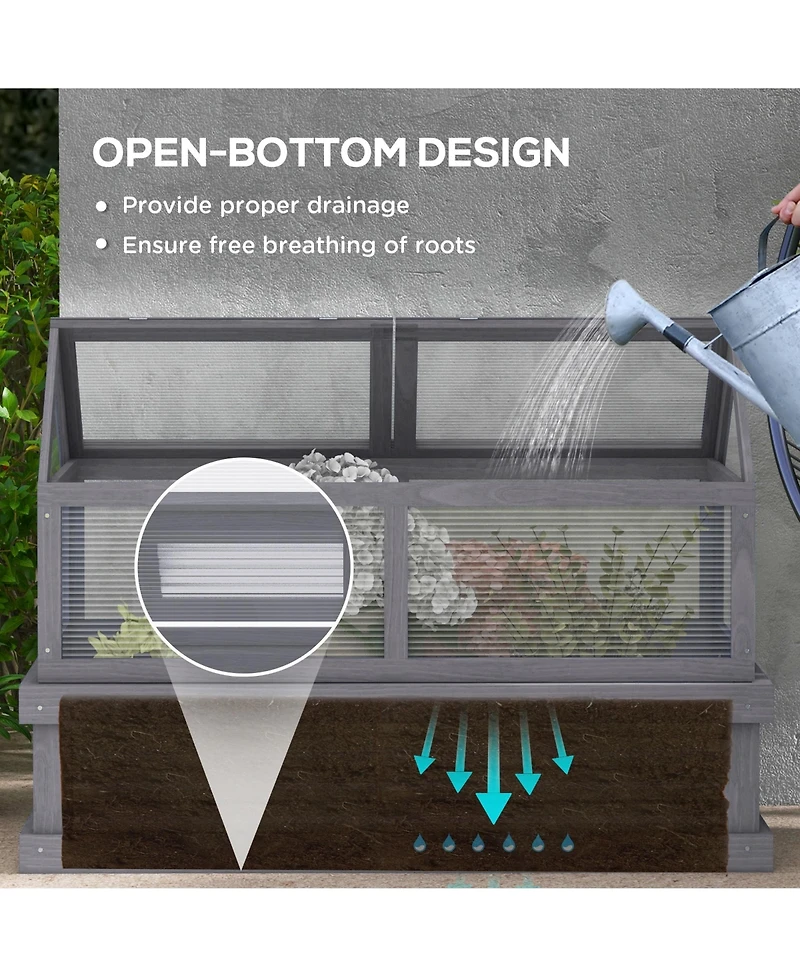 Outsunny Raised Garden Bed with Polycarbonate house,