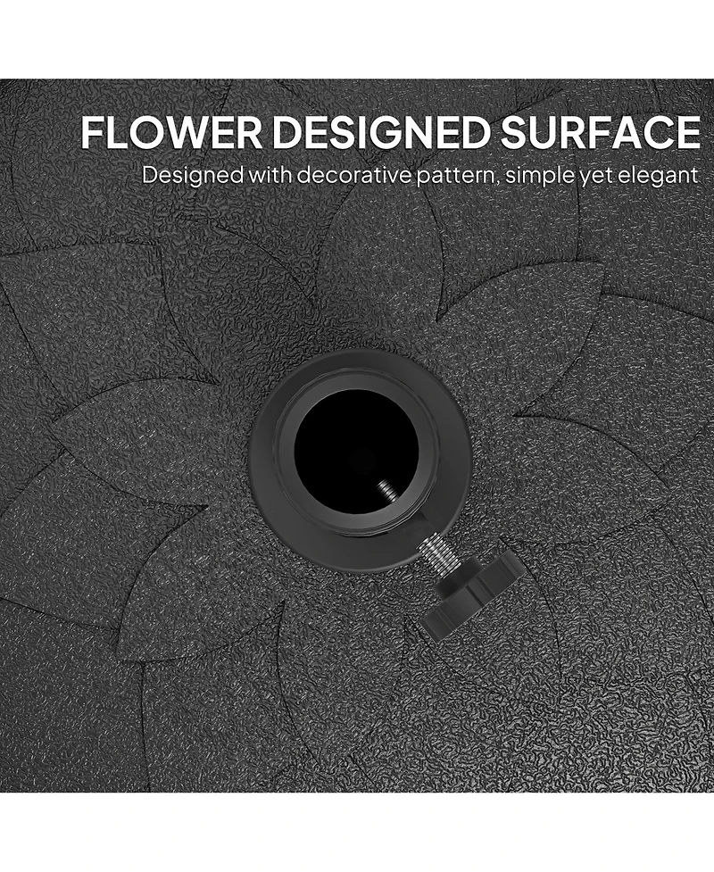 Outsunny Round Patio Umbrella Base, 26 lbs Resin Umbrella Sd,