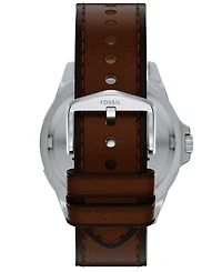 Fossil Men's Garrett Multifunction Brown Leather Watch, 44mm