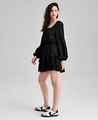 And Now This Women's Embroidered Blouson-Sleeve Fit & Flare Dress, Macy's Exclusive