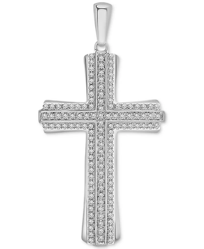 Men's Diamond Cross Pendant (1/2 ct. t.w) 14k White Gold