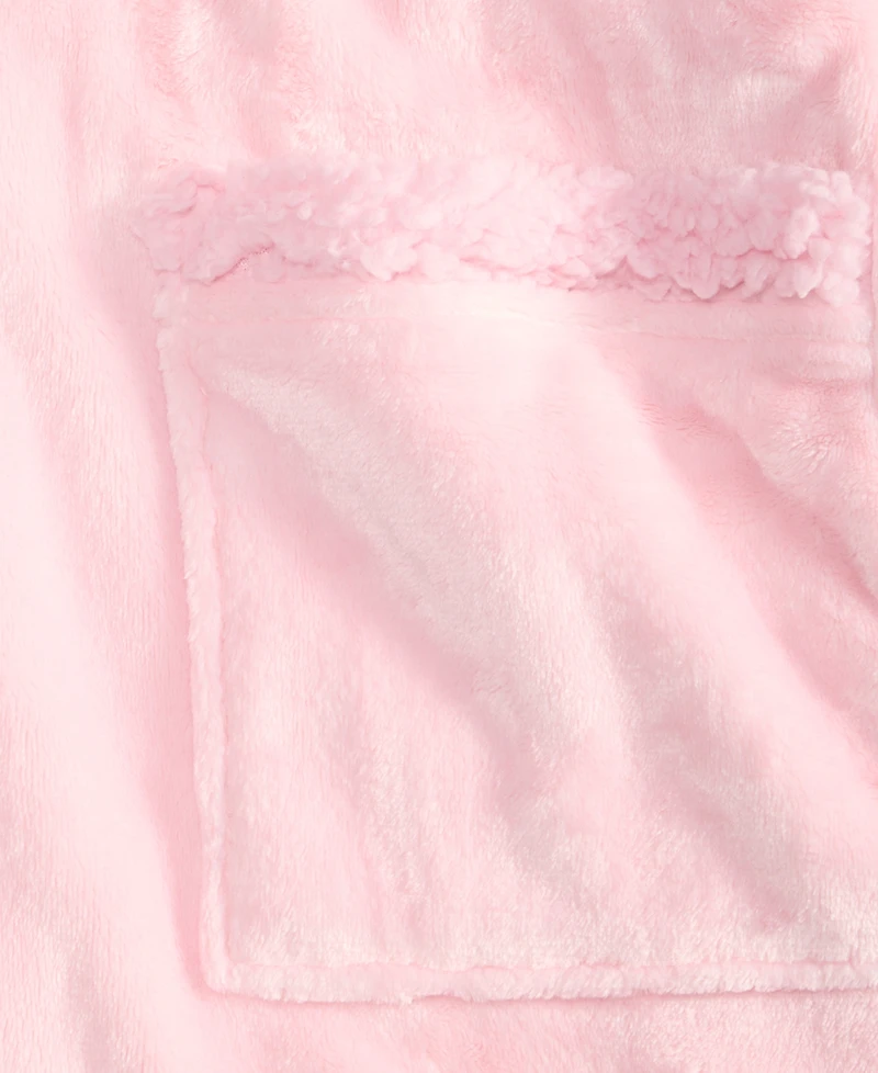 Charter Club Women's Long Plush Fleece-Trim Robe, Created for Macy's