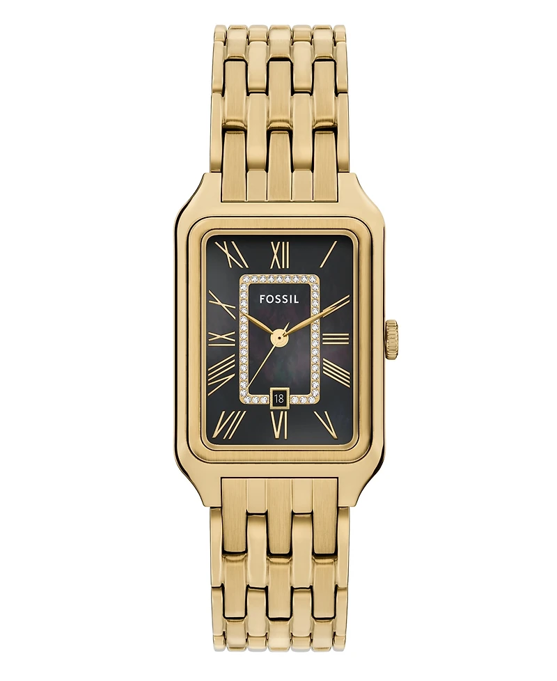Fossil Women's Raquel Three-Hand Date Gold-Tone Stainless Steel Watch, 26mm