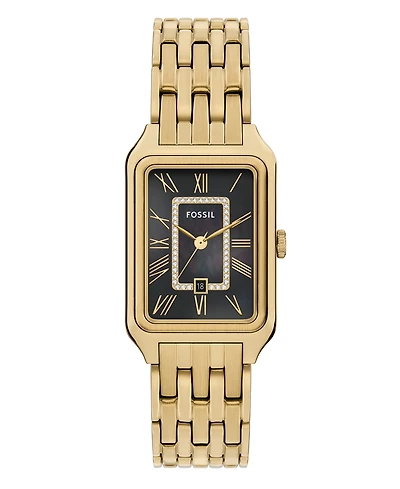 Fossil Women's Raquel Three-Hand Date Gold-Tone Stainless Steel Watch, 26mm