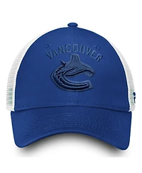 Fanatics Women's Vancouver Canucks Blue/White Iconic Lockup Adjustable Trucker Hat