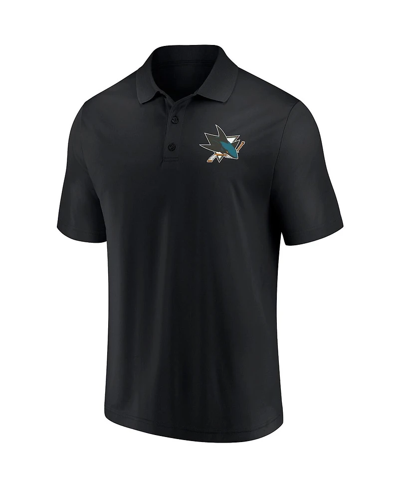 Fanatics Men's Black San Jose Sharks Winning Streak Polo Shirt