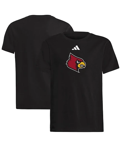 Adidas Big Boys and Girls Black Louisville Cardinals 2023 Sideline Locker Room Logo Fresh T-Shirt