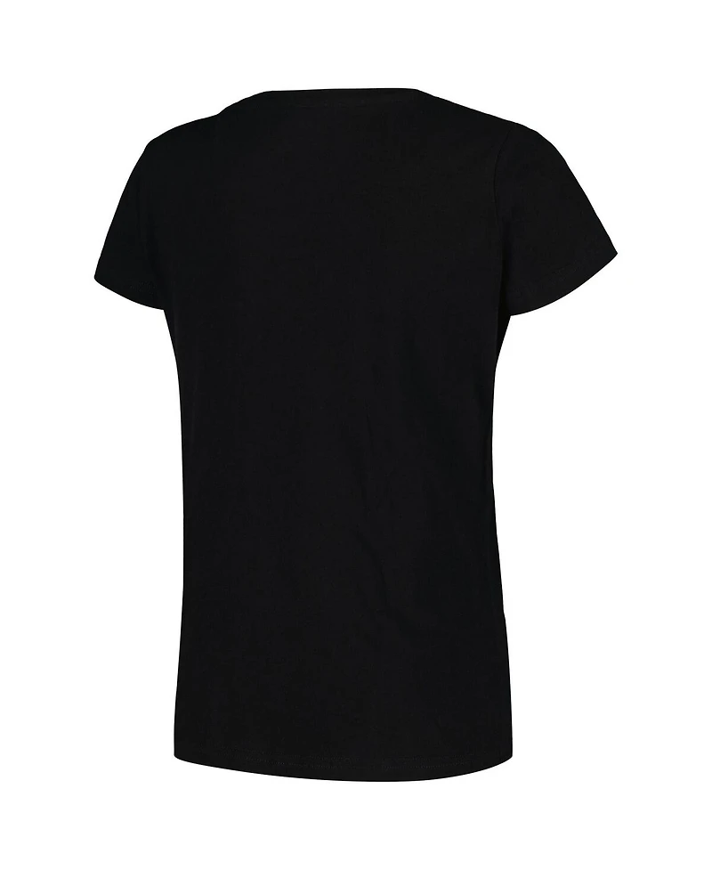 Mad Engine Women's Black Disney Princess Graphic Scoop Neck T-Shirt