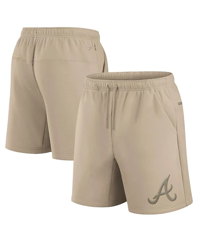 Fanatics Men's and Women's Khaki Atlanta Braves Elements Super Soft Fleece Shorts