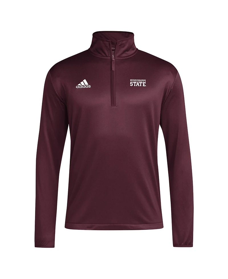 Adidas Men's Maroon Mississippi State Bulldogs 2024 Coaches Sideline Quarter-Zip Sweatshirt