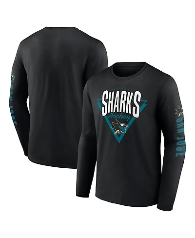 Fanatics Men's Black San Jose Sharks Headline Long Sleeve T-Shirt