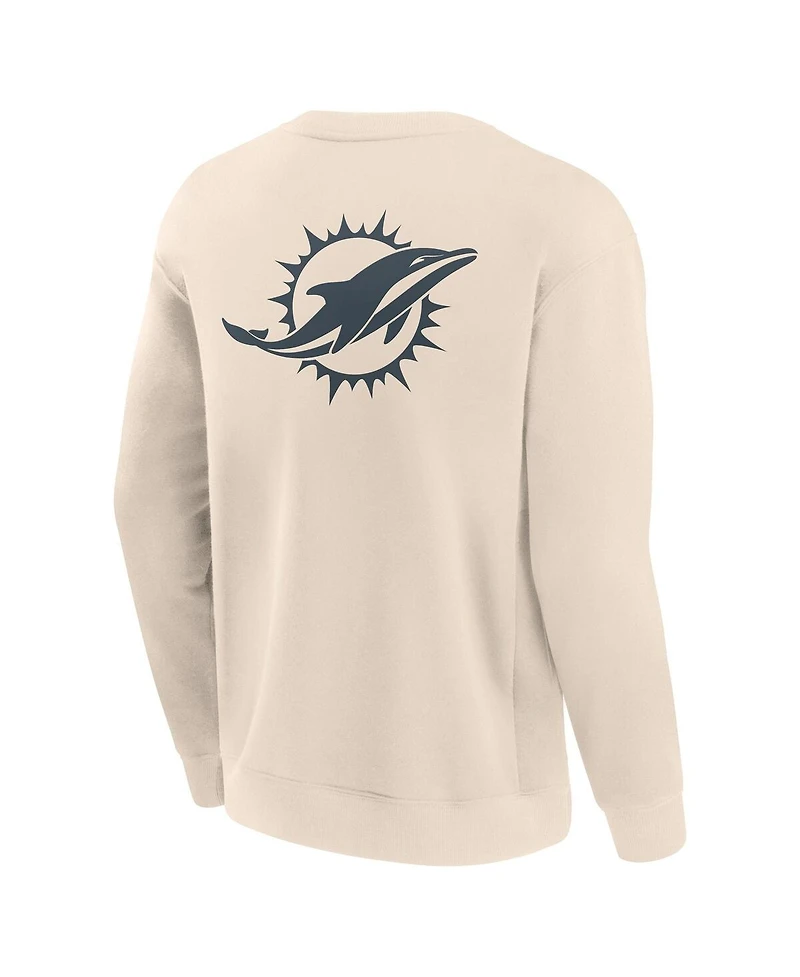 Fanatics Men's Cream Miami Dolphins Elements Future Ground Lettering Pullover Sweatshirt