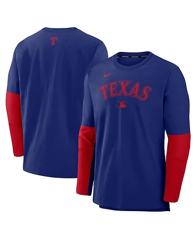 Nike Men's Royal/Red Texas Rangers Authentic Collection Lightweight Player Performance Long Sleeve Top