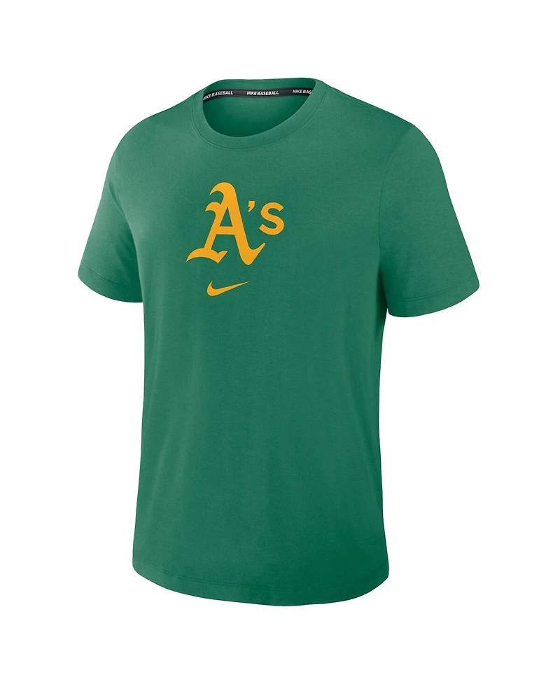 Nike Men's Green Athletics Authentic Collection Early Work Tri-Blend Performance T-Shirt