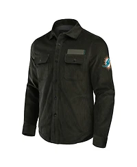 Fanatics Men's Dark Green Miami Dolphins Corduroy Full-Button Shacket