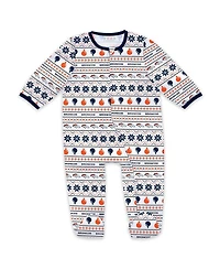 Wear by Erin Andrews Baby Boys and Girls Denver Broncos Allover Print Full-Zip Sleeper with Bib Set