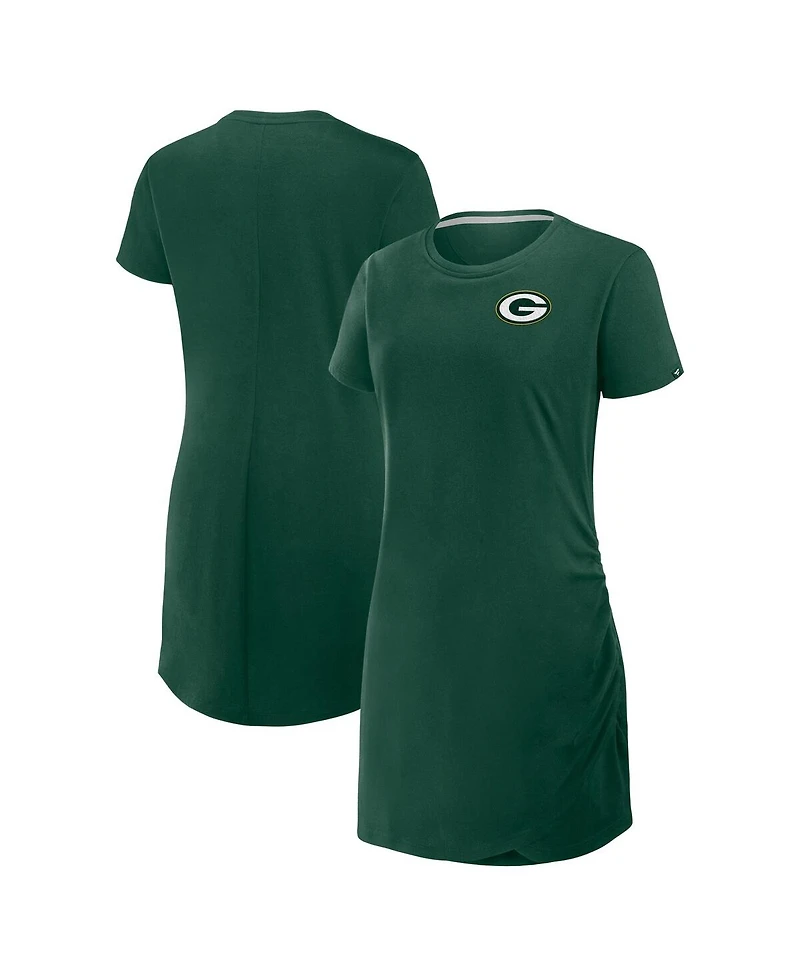 Fanatics Women's Green Bay Packers Ruched Drape T-Shirt Dress