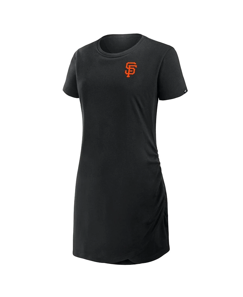 Fanatics Women's Black San Francisco Giants Ruched Drape T-Shirt Dress