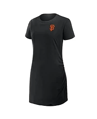Fanatics Women's Black San Francisco Giants Ruched Drape T-Shirt Dress