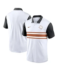 Nike Men's White/Black Texas Longhorns Athletic Prep Alt Logo Vapor Performance Polo Shirt