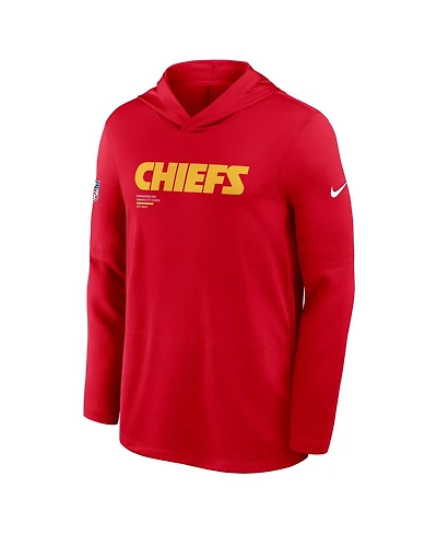 Nike Men's Kansas City Chiefs Sideline Pure Fury Performance Long Sleeve Hoodie T-Shirt