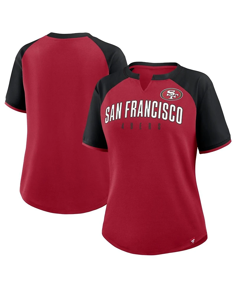 Fanatics Women's Scarlet/Black San Francisco 49ers Height Advantage T-Shirt