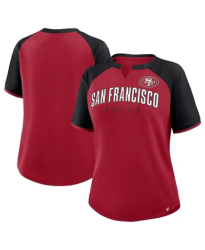 Fanatics Women's Scarlet/Black San Francisco 49ers Height Advantage T-Shirt