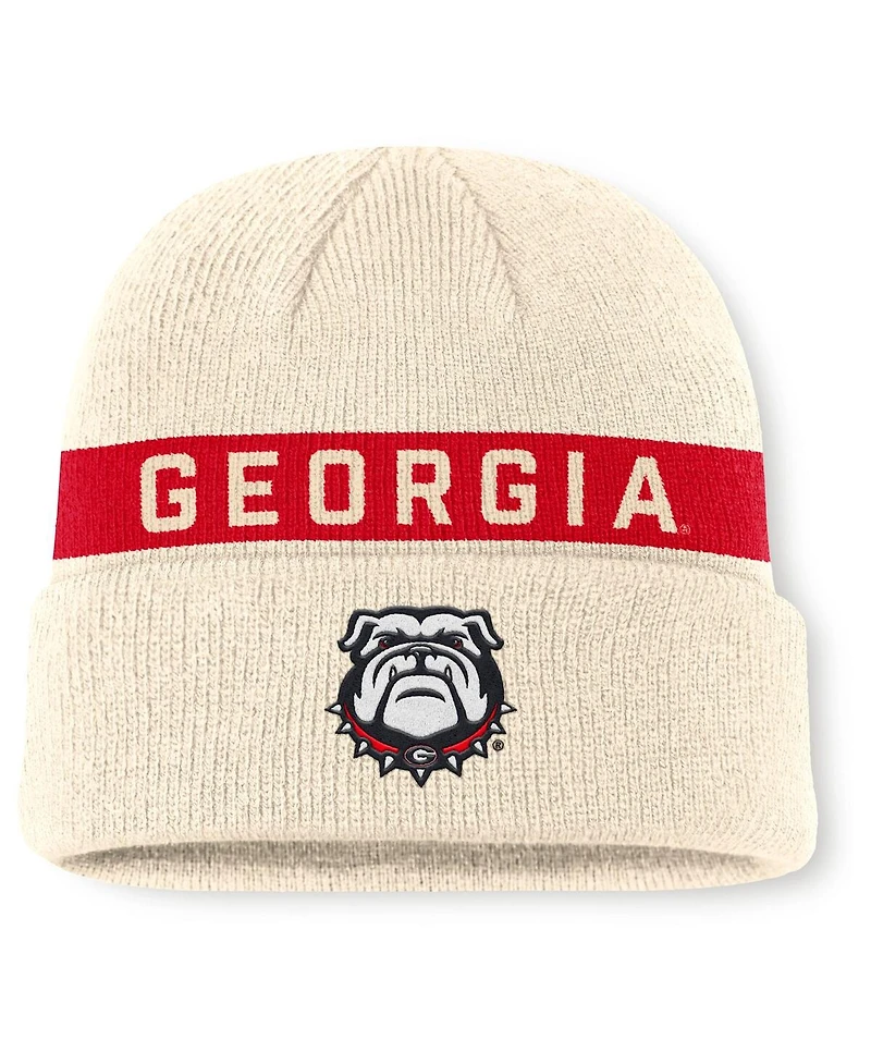 Nike Men's Natural Georgia Bulldogs Peak Primetime Utility Cuffed Knit Hat