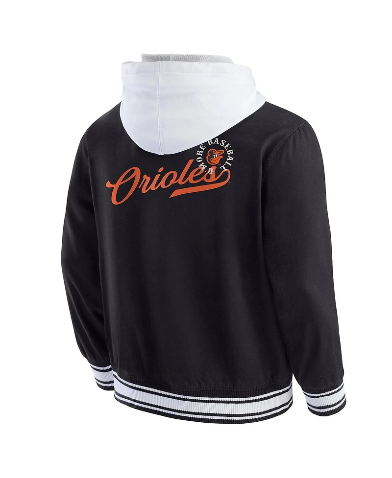 Fanatics Men's Black Baltimore Orioles Full-Snap Hooded Jacket