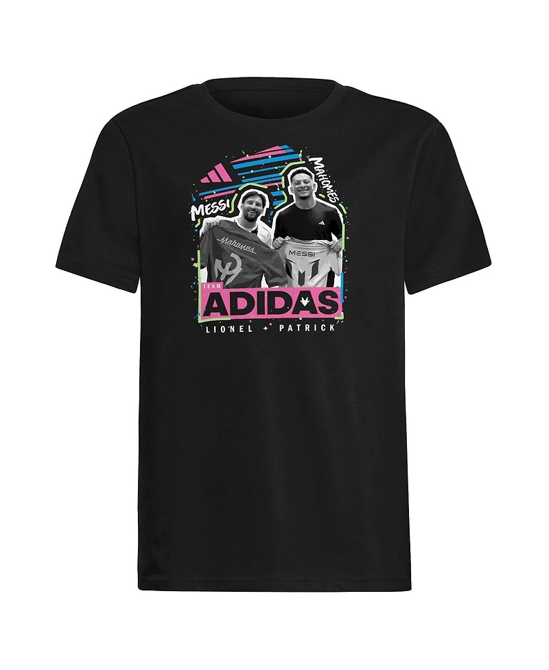 Adidas Big Boys and Girls Lionel Messi x Patrick Mahomes Black adidas Sport Jersey Swap T-Shirt