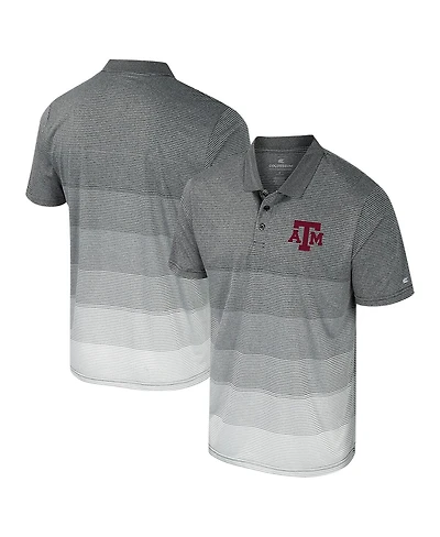 Colosseum Men's Gray Texas A M Aggies Striped Mesh Polo Shirt