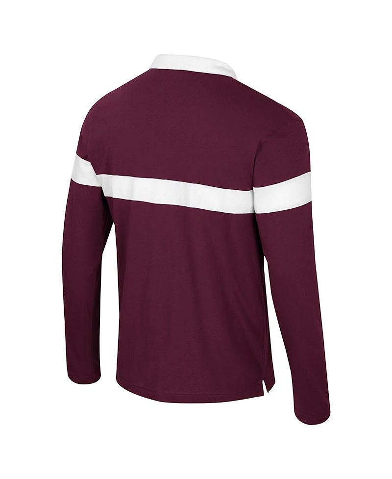 Colosseum Men's Maroon Montana Grizzlies Too Cool For School Long Sleeve Polo Shirt