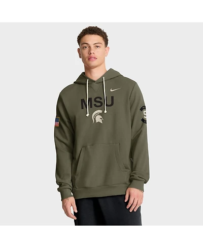 Nike Men's Olive Michigan State Spartans 2025 Military Appreciation Performance Pullover Hoodie