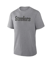 Fanatics Men's Heather Gray Pittsburgh Steelers Pass Rush Tri-Blend T-Shirt
