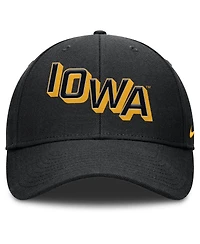 Nike Men's Black Iowa Hawkeyes Slanted Primetime Rise Performance Adjustable Hat