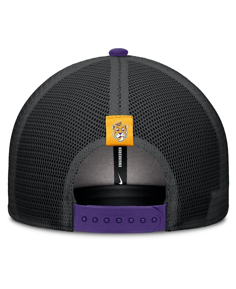 Nike Men's Purple/Black Lsu Tigers Legacy Arch Rise Performance Trucker Adjustable Hat