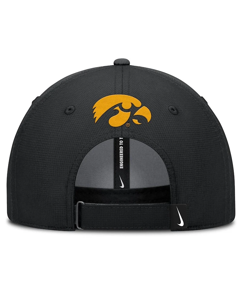 Nike Men's Black Iowa Hawkeyes Club Prep Performance Adjustable Hat