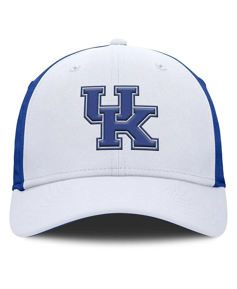 Nike Men's White/Royal Kentucky Wildcats 2025 Sideline Rise Local Performance Flex Hat