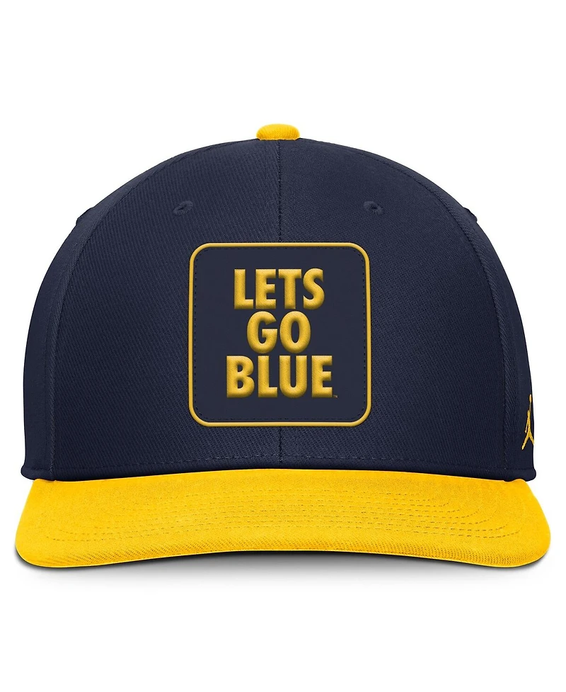Jordan Men's Navy/Maize Michigan Wolverines 2025 Sideline Campus Pro Local Snapback Hat