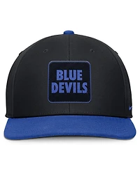 Nike Men's Black/Royal Duke Blue Devils 2025 Sideline Campus Pro Local Snapback Hat