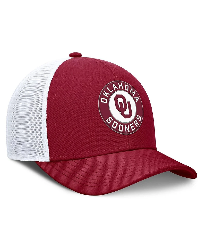 Jordan Men's Crimson/White Oklahoma Sooners Rise Primetime Performance Trucker Adjustable Hat
