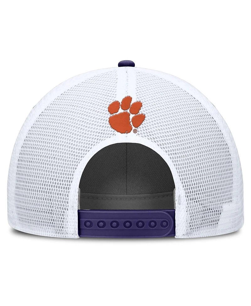 Nike Men's Purple/White Clemson Tigers 2025 On-Field Rise Patch Trucker Adjustable Hat