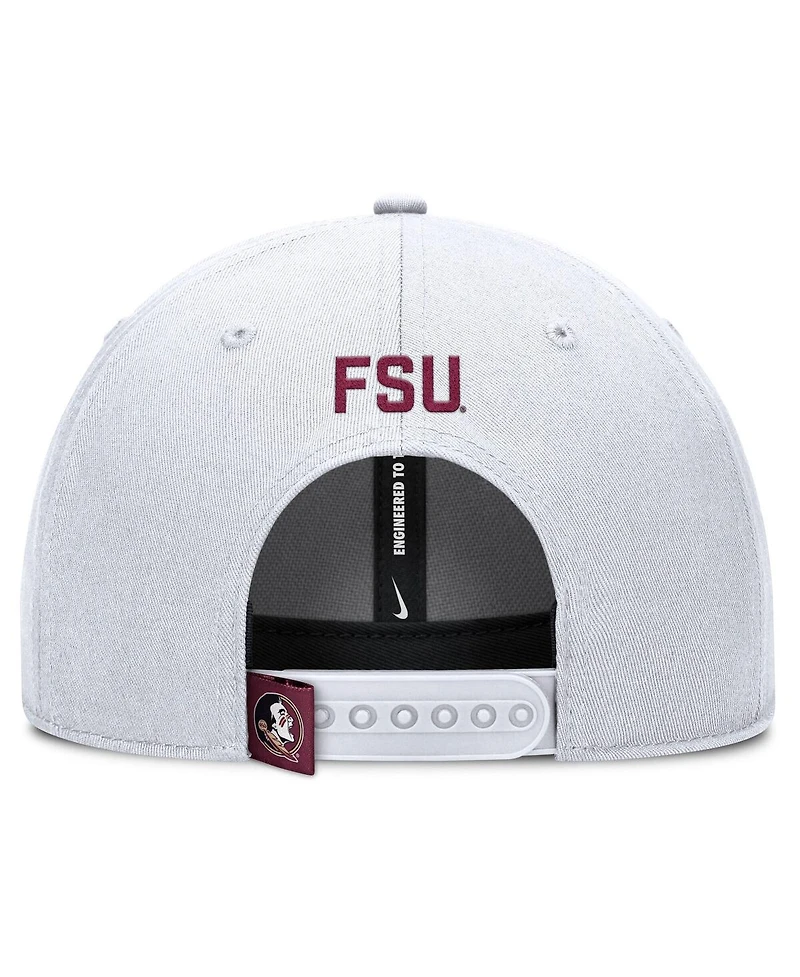 Nike Men's White Florida State Seminoles 2025 On-Field Rise Performance Adjustable Hat